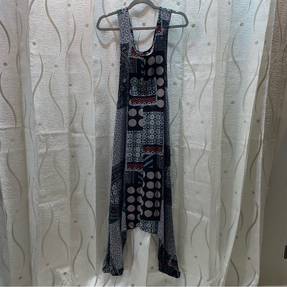 Zanzea Patchwork Print Jumpsuit Women‎ XL Multicolor Excellent Boho Wide Leg